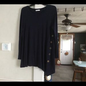 Reborn Dark Blue Long Sleeve Tunic 2X